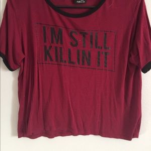 Maroon and black shirt